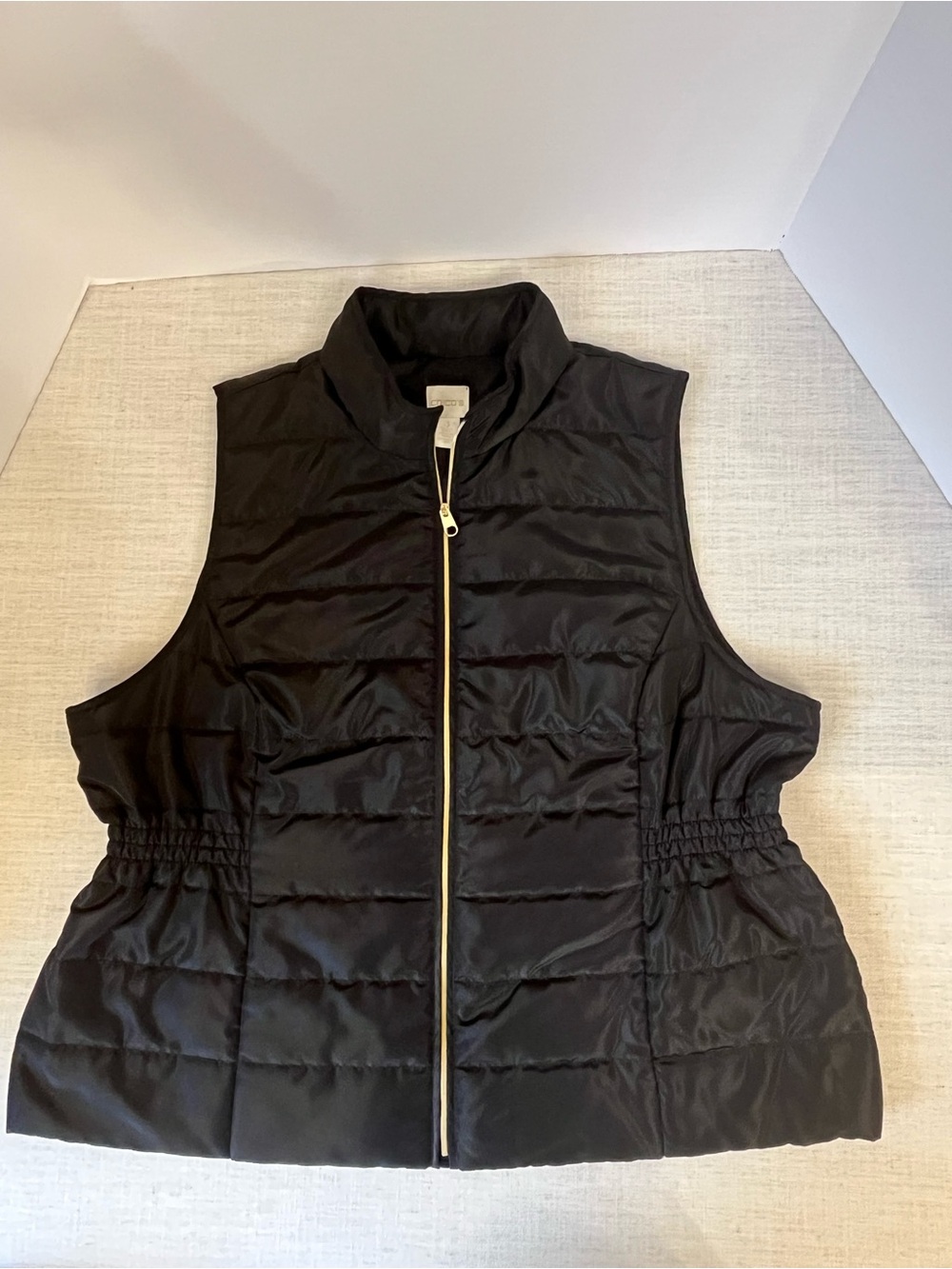 Chico's Black Quilted Zip Vest